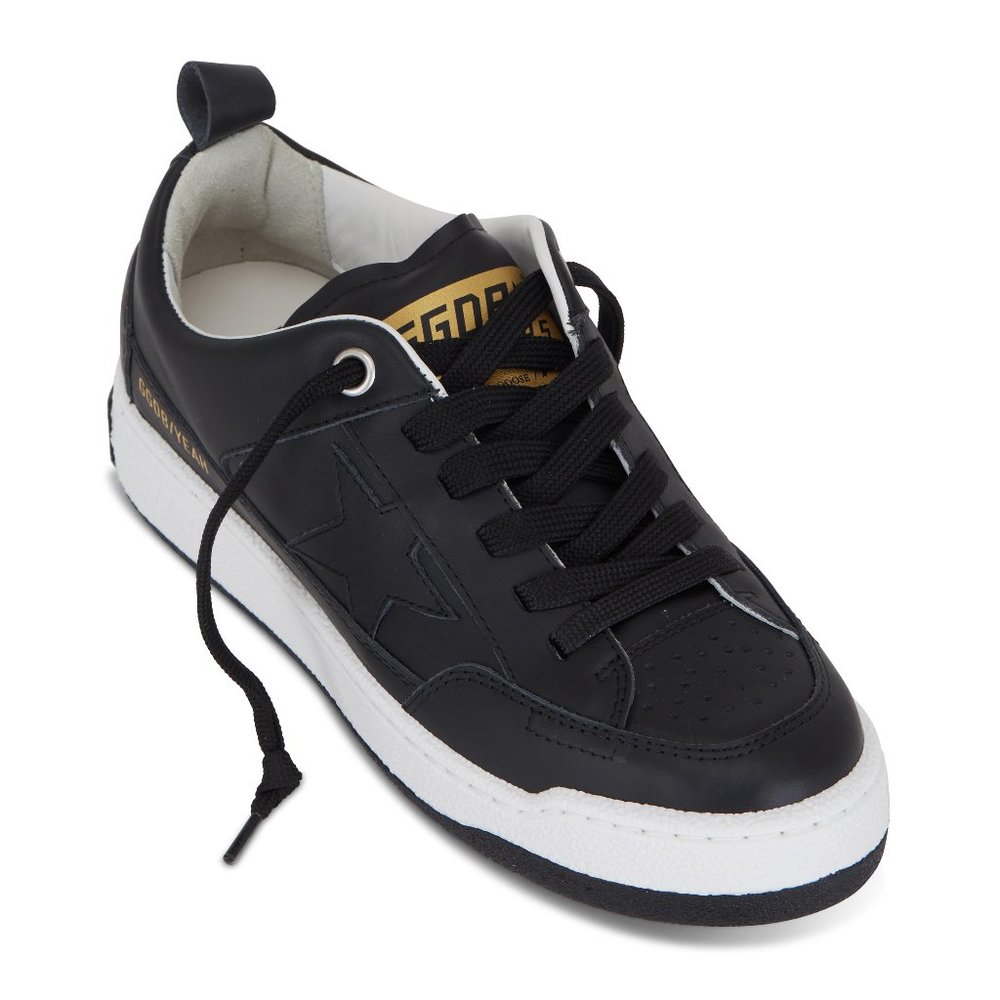 NIB Golden Goose Yeah! Black Leather Sneaker, 36